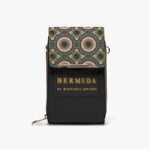 Bermuda African Roots Crossbody Mobile Large Capacity Purse (Black)