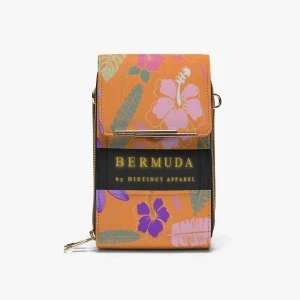 Bermuda Floral  Crossbody Mobile Large Capacity Purse (Orange)