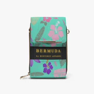 Bermuda Floral  Crossbody Mobile Large Capacity Purse (Teal)