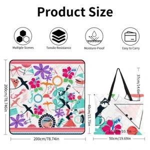 Bermuda Moongate-  Picnic  Blanket-Bag with Zipper (Waterproofing and Heat Insulated)  