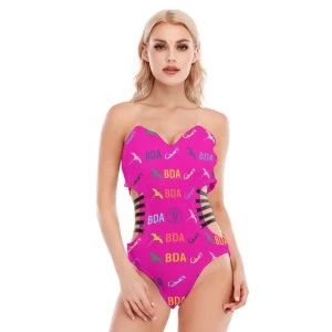 Bermuda Luxury One Piece Sexy Side Straps Swimsuit (Pink)