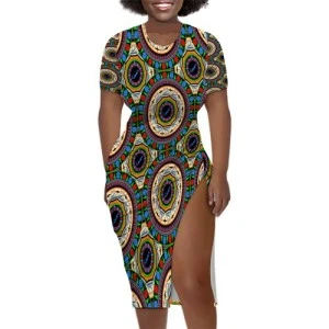Bermuda African Roots - Women’s Sexy Summer Split Dress  