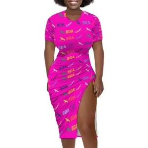 Bermuda Luxury - Women’s Sexy Summer Split Dress (Pink) 