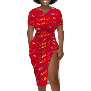 Bermuda Luxury- Women’s Sexy Summer Split Dress (RED) 