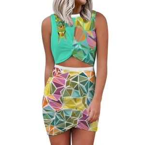 Bermuda Gombey AYO! Women's Sleeveless  Wrap Dress (Teal) 