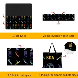 Bermuda Luxury (Black)-  Picnic  Blanket-Bag with Zipper (Waterproofing and Heat Insulated)  
