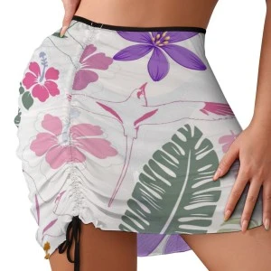 Bermuda Floral -Mesh Skirt Beach Coverup 