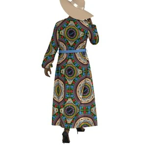 Bermuda African Roots  Lace-up Chiffon Robe 