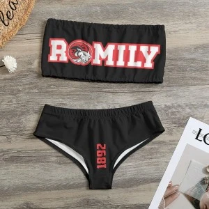 RAMILY -WSSU-INSPIRED GEAR- TUBE TWO-PIECE SWIMSUIT (BLACK)