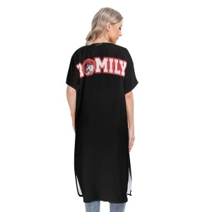 RAMILY - WSSU-INSPIRED (BLACK) - Women’s Short Sleeve Cardigan (or Coverup Beach Robe) 
