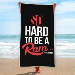SO HARD TO BE A RAM (WSSU-INSPIRED) BEACH TOWEL - (Standard SIZE: 29.5 x 60'') - BLACK 
