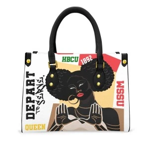 DEPART TO SERVE Ws UP (WSSU-Inspired) WOMEN'S HANDBAG (white) 
