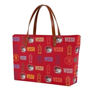 CLOCKTOWER  (WSSU-inspired) WOMEN'S TOTE BAG (ALSO BEACH BAG)- RED 