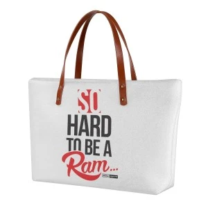 SO HARD TO BE A RAM (WSSU-inspired) WOMEN'S TOTE BAG (ALSO BEACH BAG)- WHITE 
