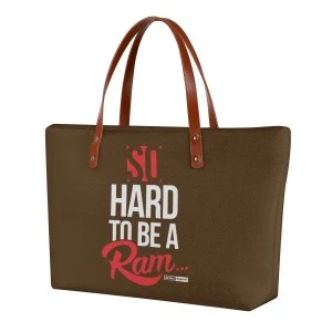 SO HARD TO BE A RAM (WSSU-inspired) WOMEN'S TOTE BAG (ALSO BEACH BAG)- BROWN 
