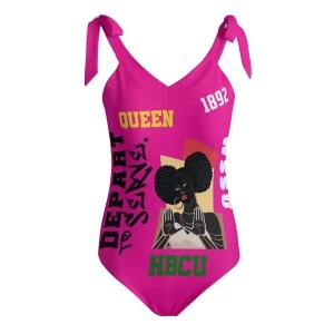 DEPART TO SERVE- Ws UP -WSSU-inspired ONE PIECE SWIMSIT (PINK)