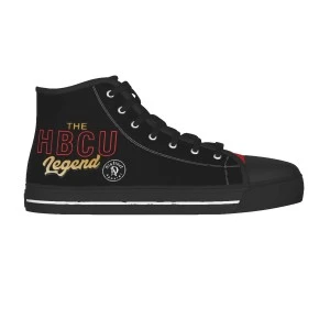 HBCU LEGEND- HBCU Shoe Collection- HIGH TOP CANVAS SHOE (BLACK) 